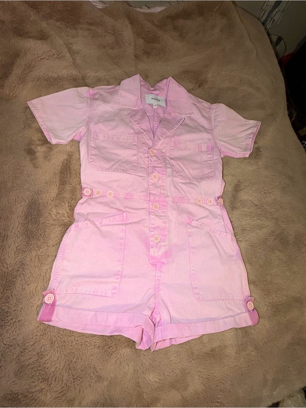 pistola Pink Short-Sleeve Utility Romper